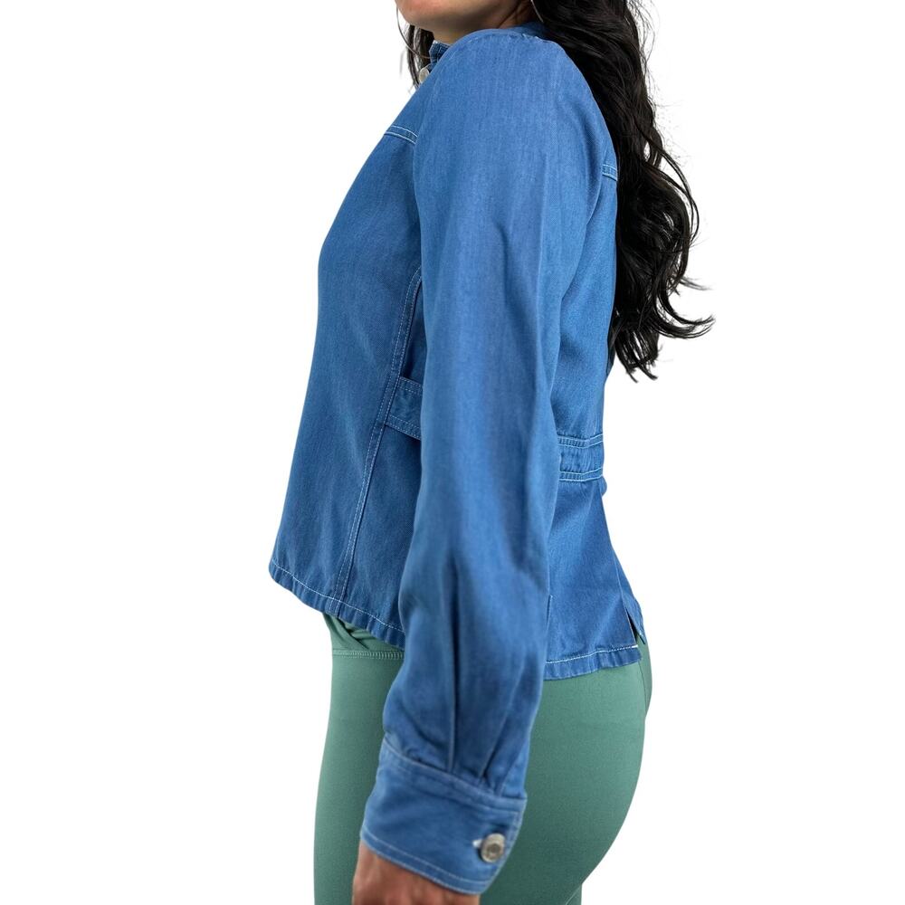 Pendleton Petites Chambray Button Front Blouse - image 3